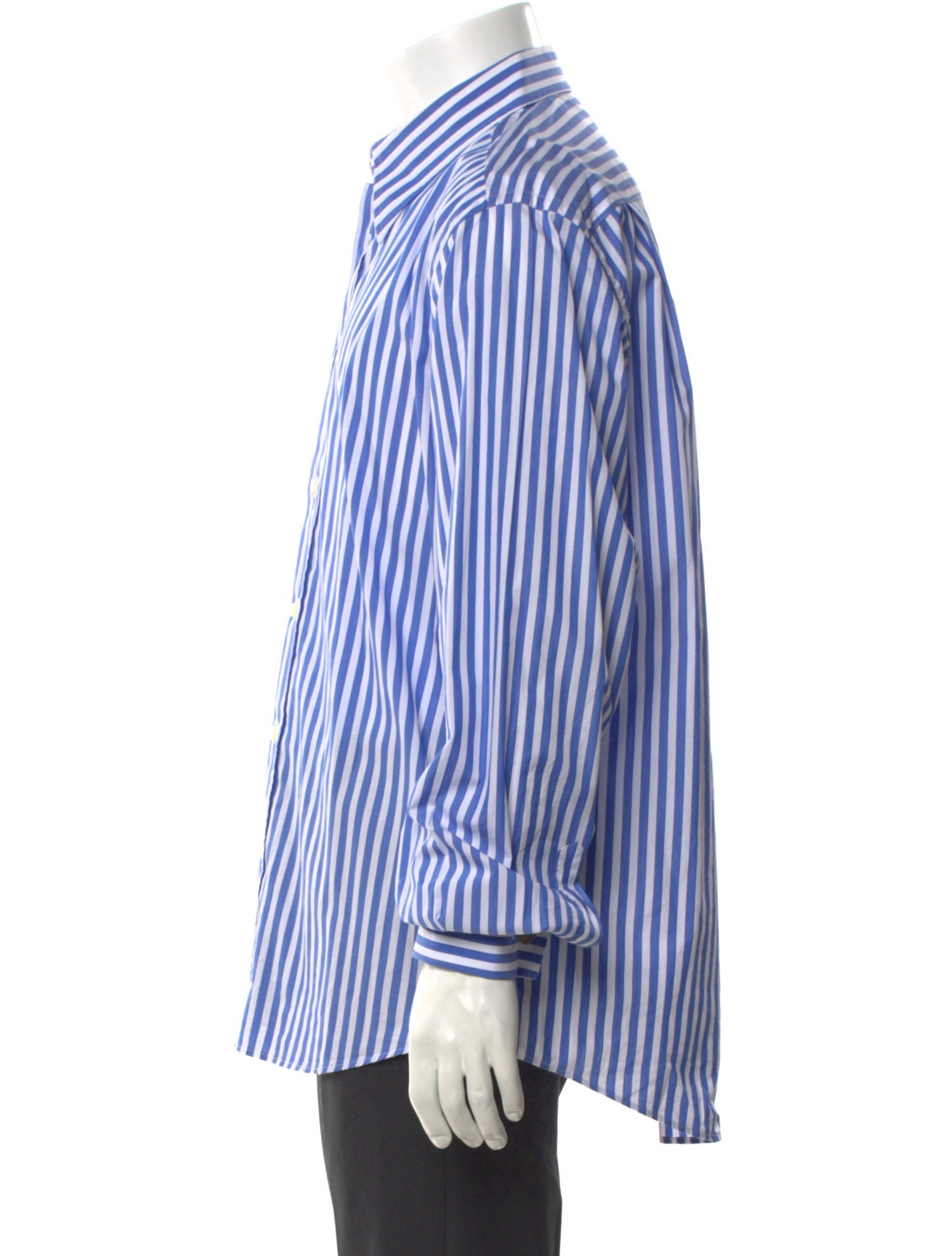 Yves Saint Laurent Striped Long Sleeve Dress Shirt