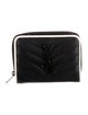 Yves Saint Laurent Compact Cassandre Zip Around Chevron Compact Wallet