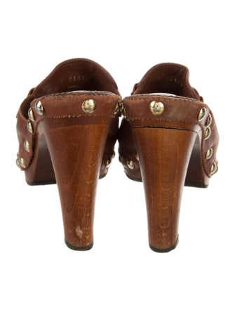 Yves Saint Laurent Leather Tassel Accents Slides