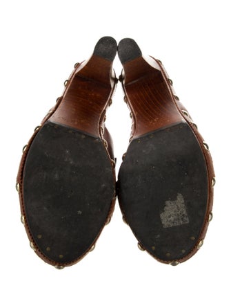 Yves Saint Laurent Leather Tassel Accents Slides