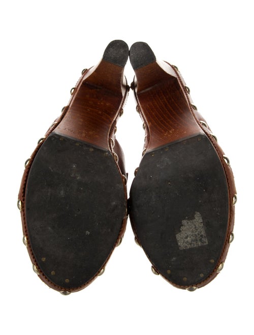 Yves Saint Laurent Leather Tassel Accents Slides