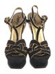 Yves Saint Laurent Suede Leather Trim Embellishment T-Strap Pumps