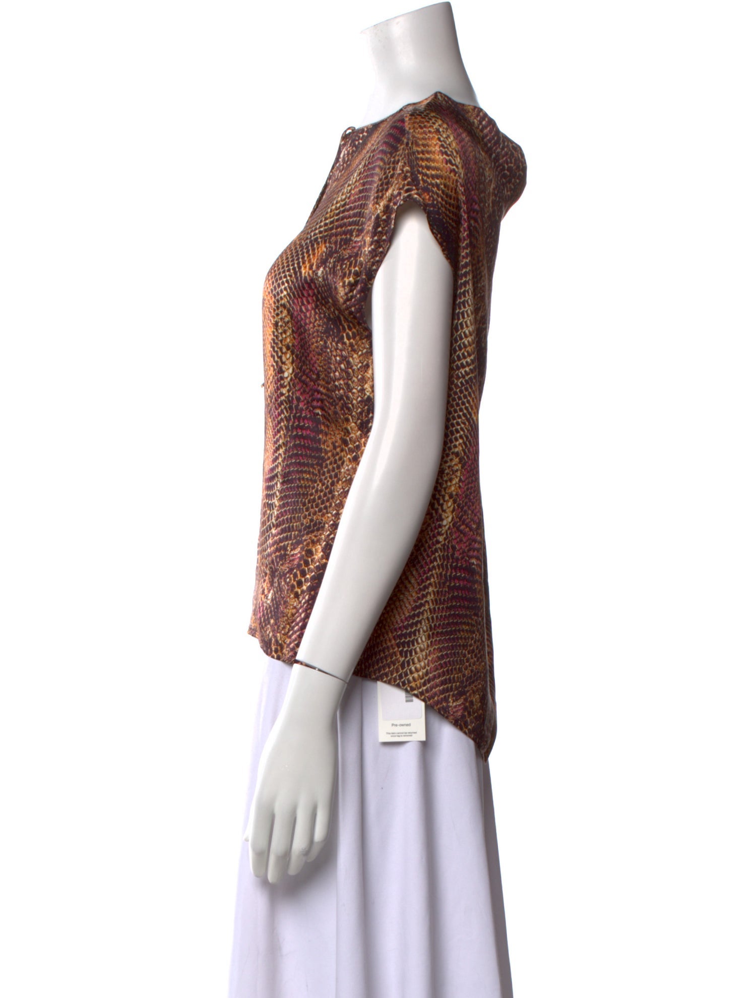 Yves Saint Laurent Silk Animal Print Blouse