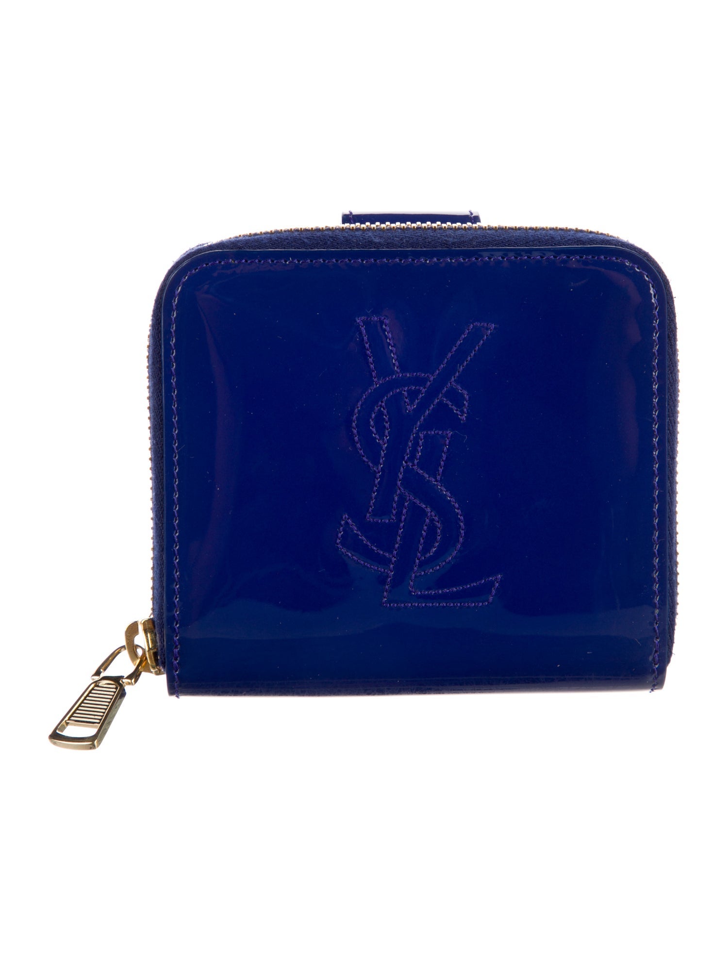 Yves Saint Laurent Patent Leather Compact Wallet w/ Tags