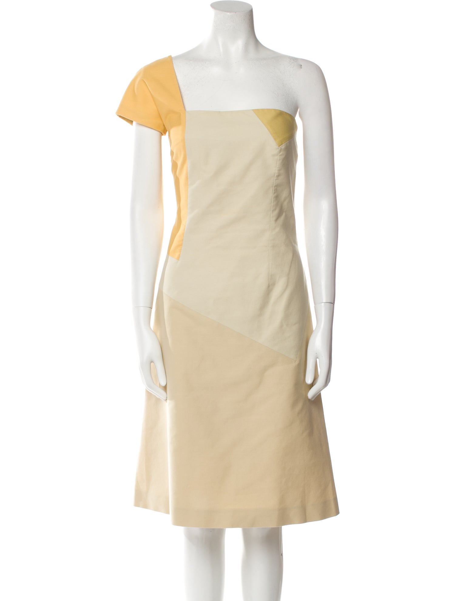 Yves Saint Laurent One-Shoulder Knee-Length Dress