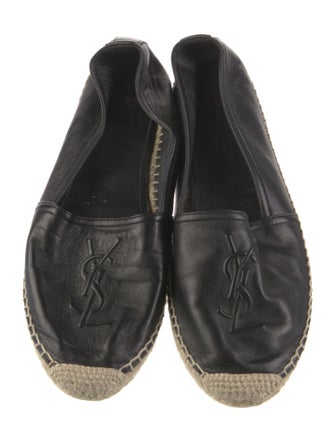 Saint Laurent Leather Whipstitch Trim Espadrilles