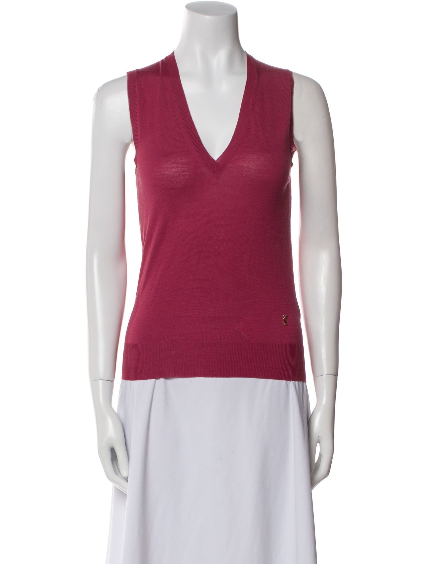 Yves Saint Laurent Wool V-Neck Top