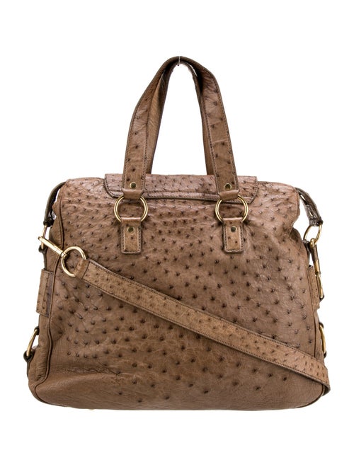 Yves Saint Laurent Rive Gauche Ostrich Top Handle Bag