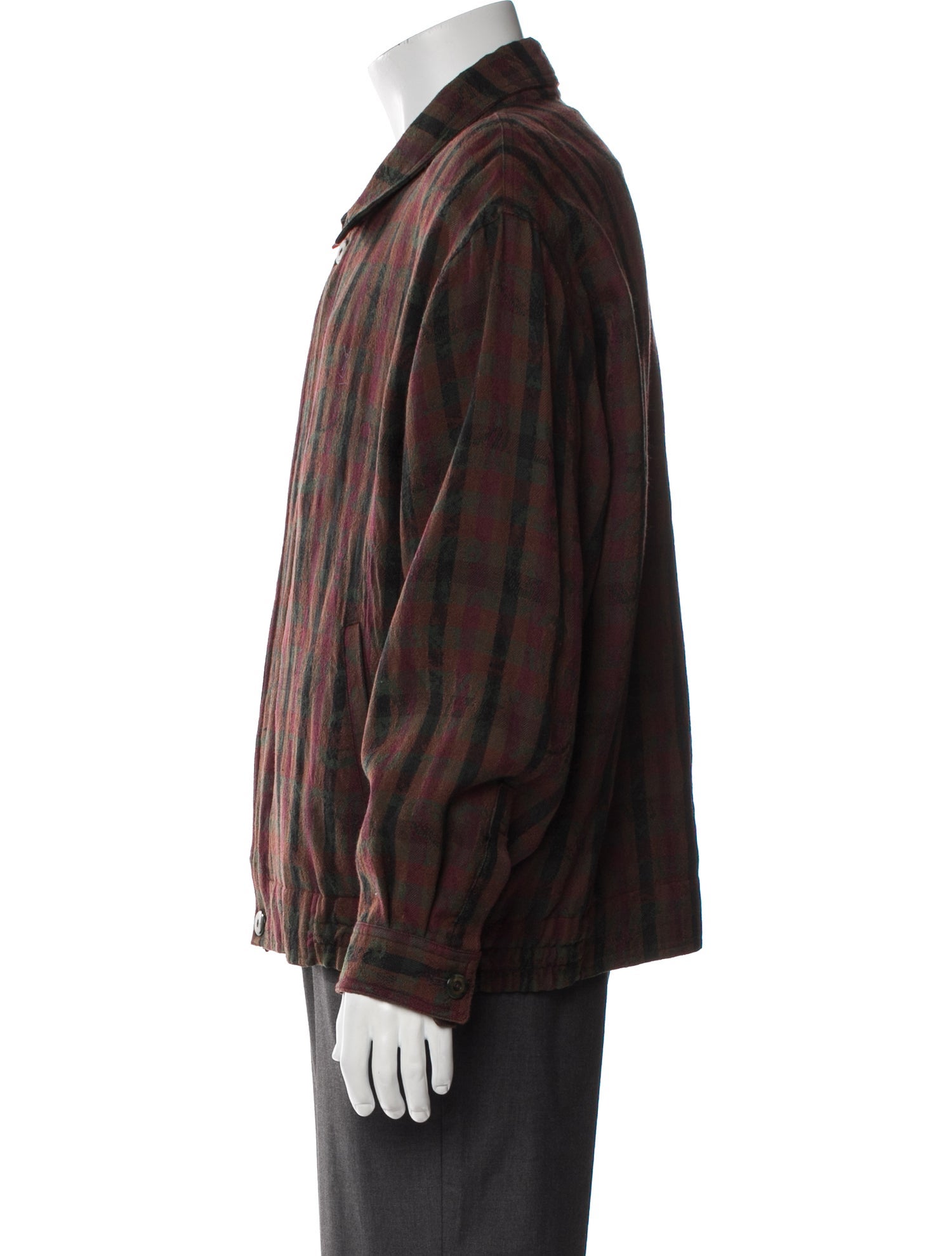 Yves Saint Laurent Plaid Print Trucker Jacket