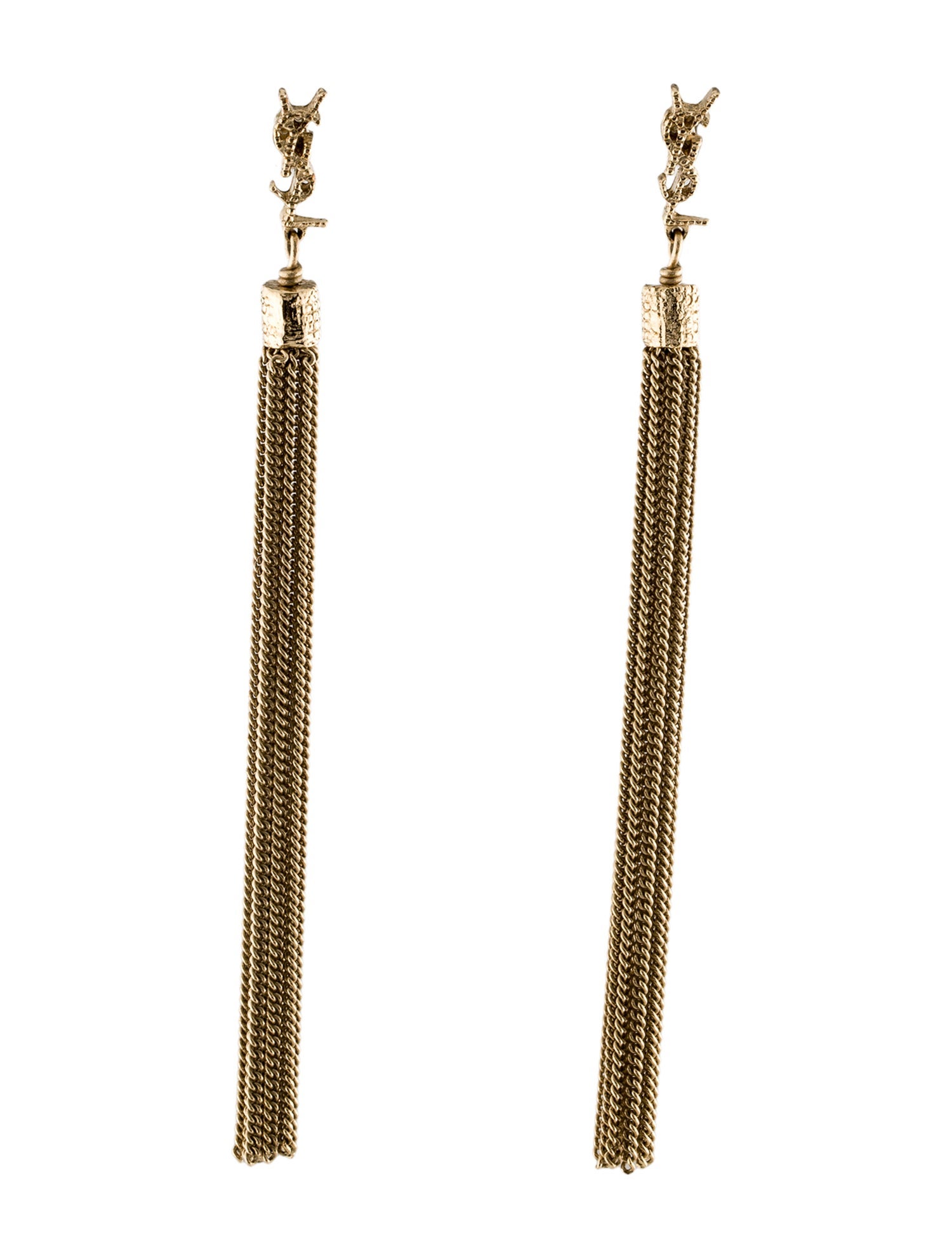 Yves Saint Laurent Simple Chain Drop Earrings