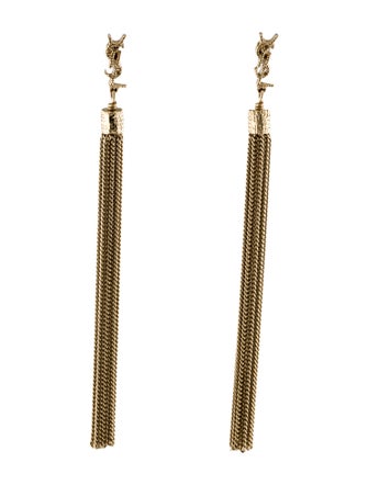 Yves Saint Laurent Simple Chain Drop Earrings