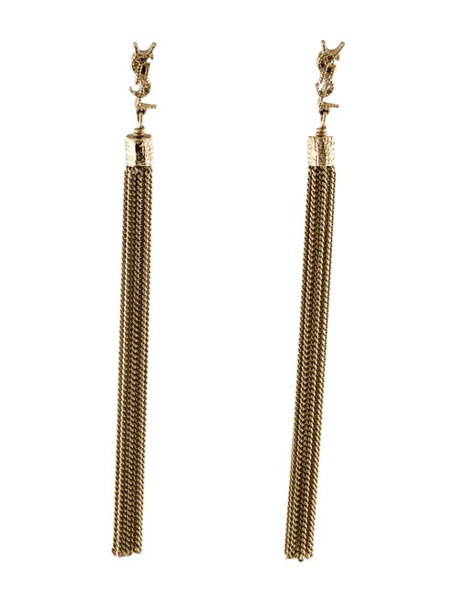 Yves Saint Laurent Simple Chain Drop Earrings