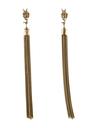Yves Saint Laurent Simple Chain Drop Earrings