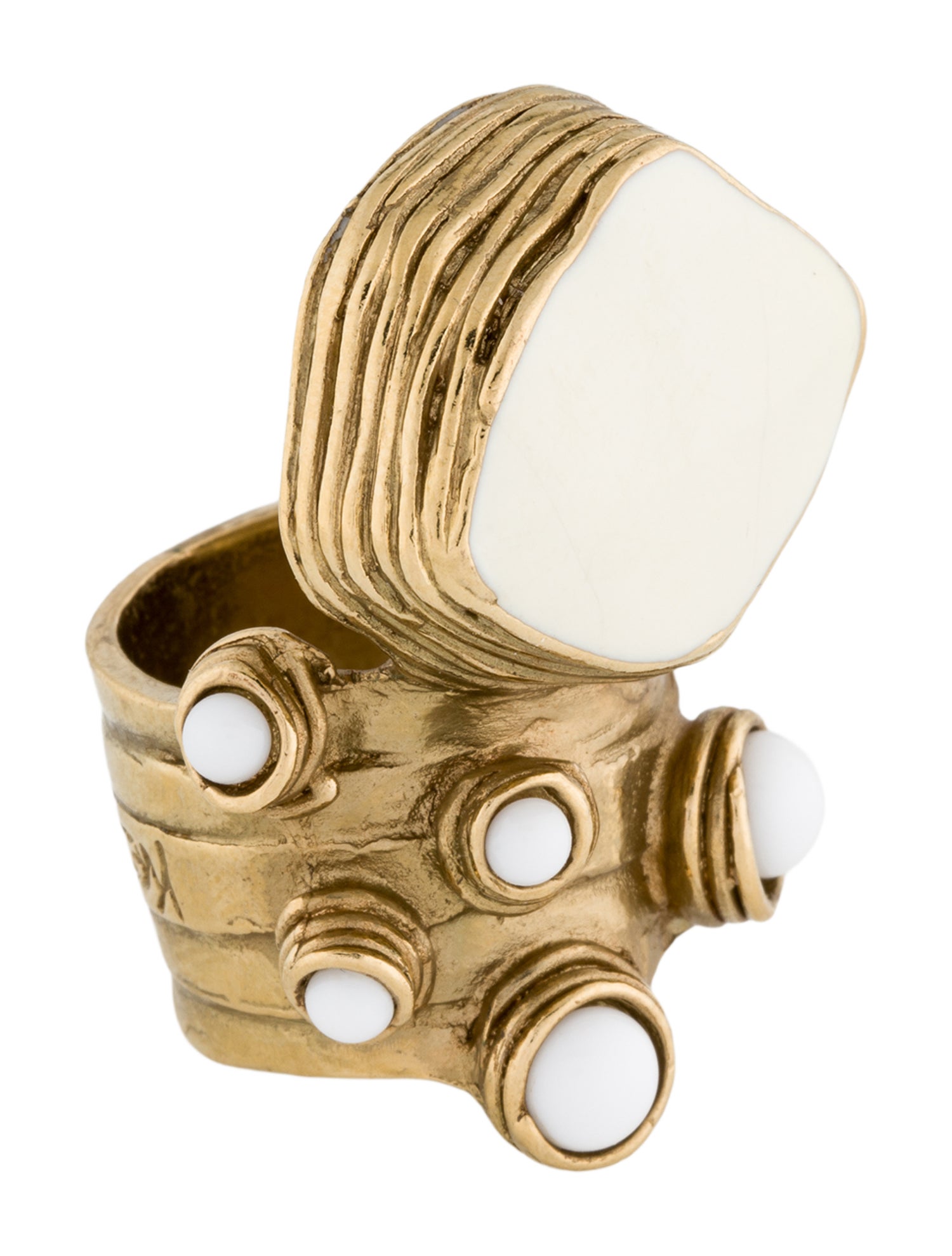 Yves Saint Laurent Resin & Enamel Arty Dot Ring