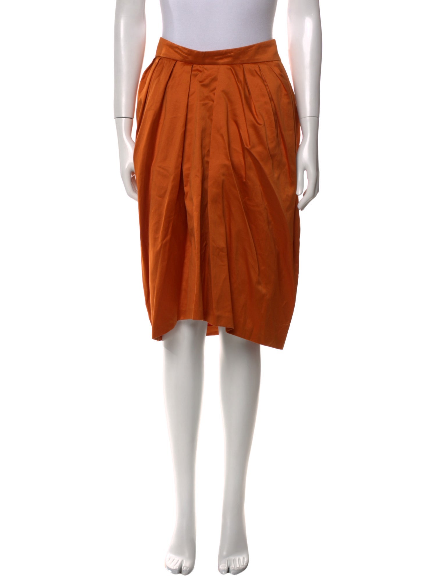 Yves Saint Laurent Pleated Accents Knee-Length Skirt