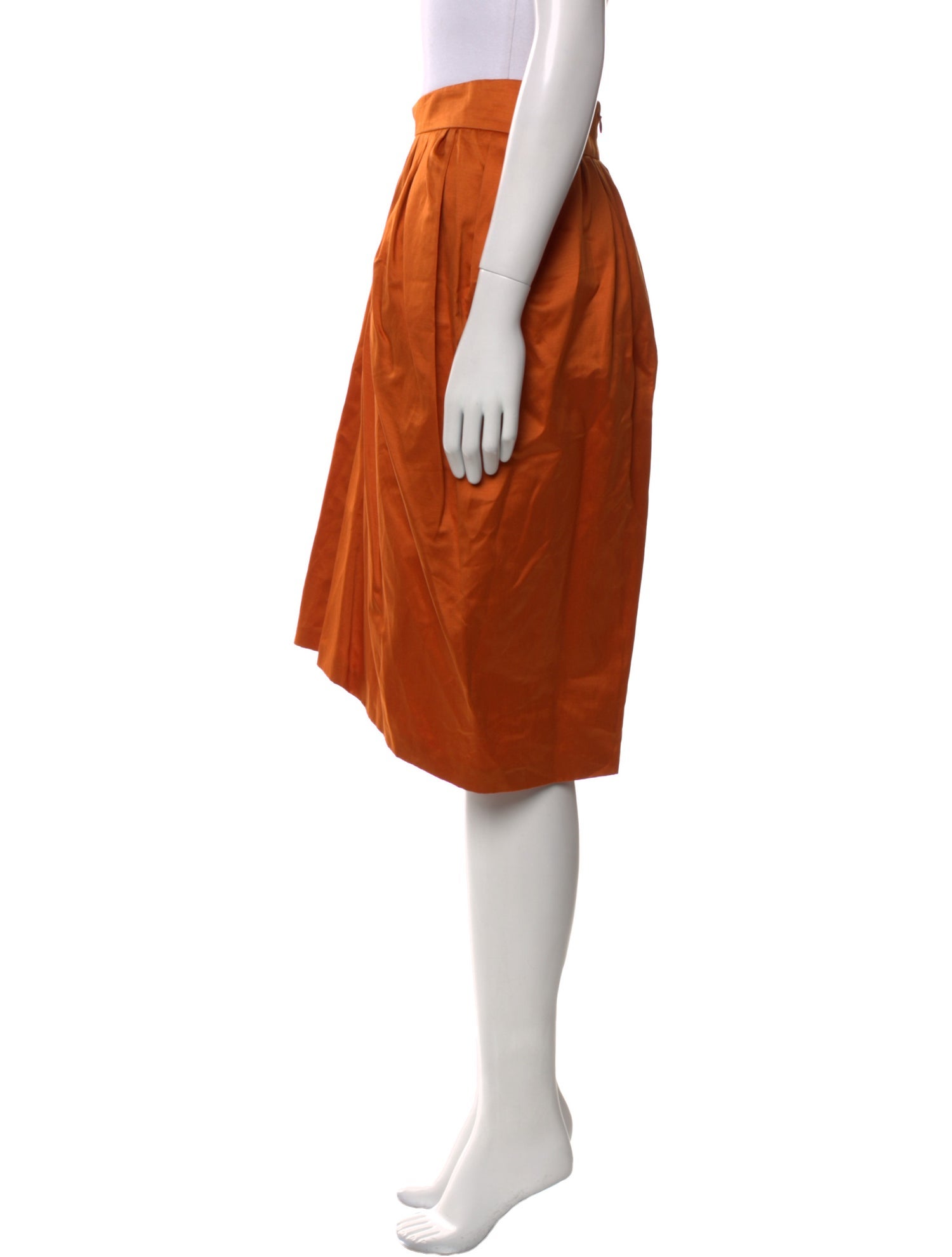 Yves Saint Laurent Pleated Accents Knee-Length Skirt