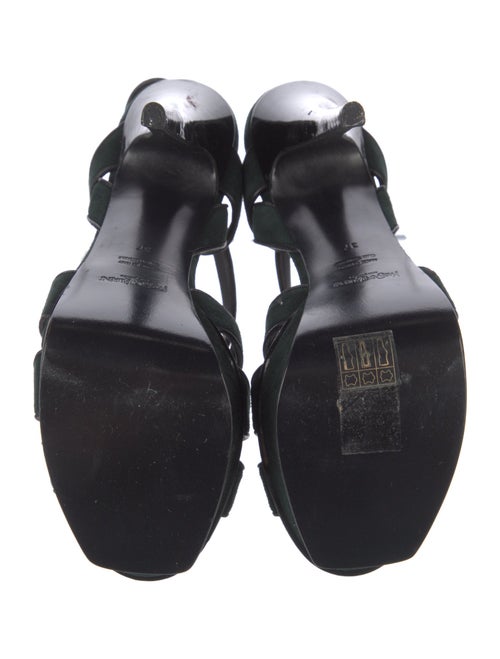 Yves Saint Laurent Suede T-Strap Sandals