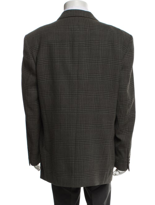 Yves Saint Laurent Wool Plaid Print Blazer
