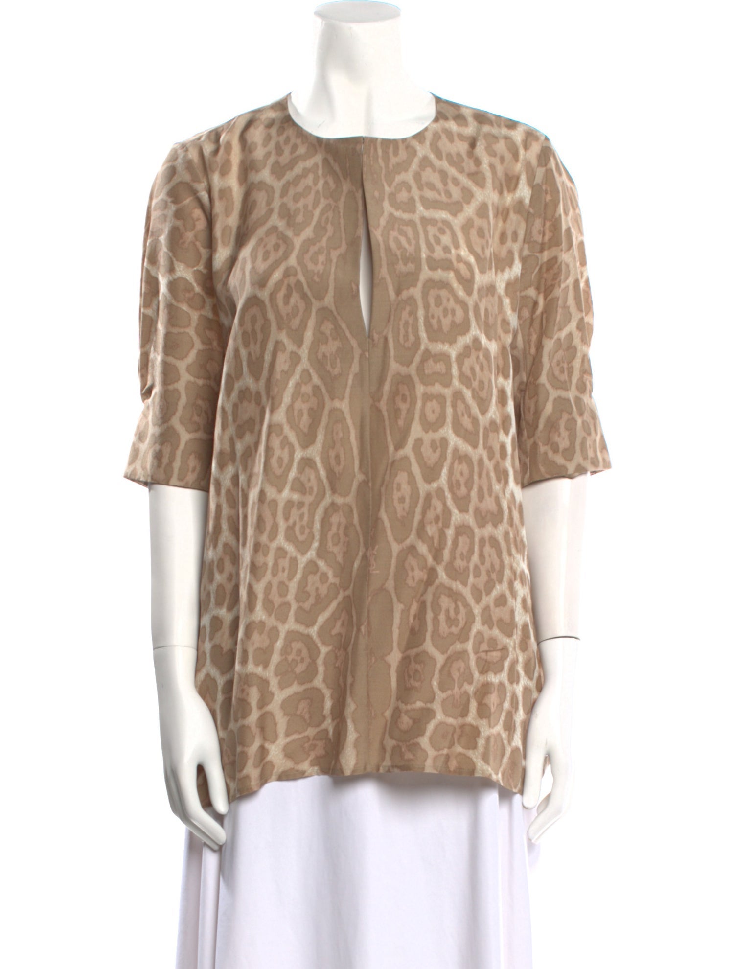 Yves Saint Laurent Silk Animal Print Tunic