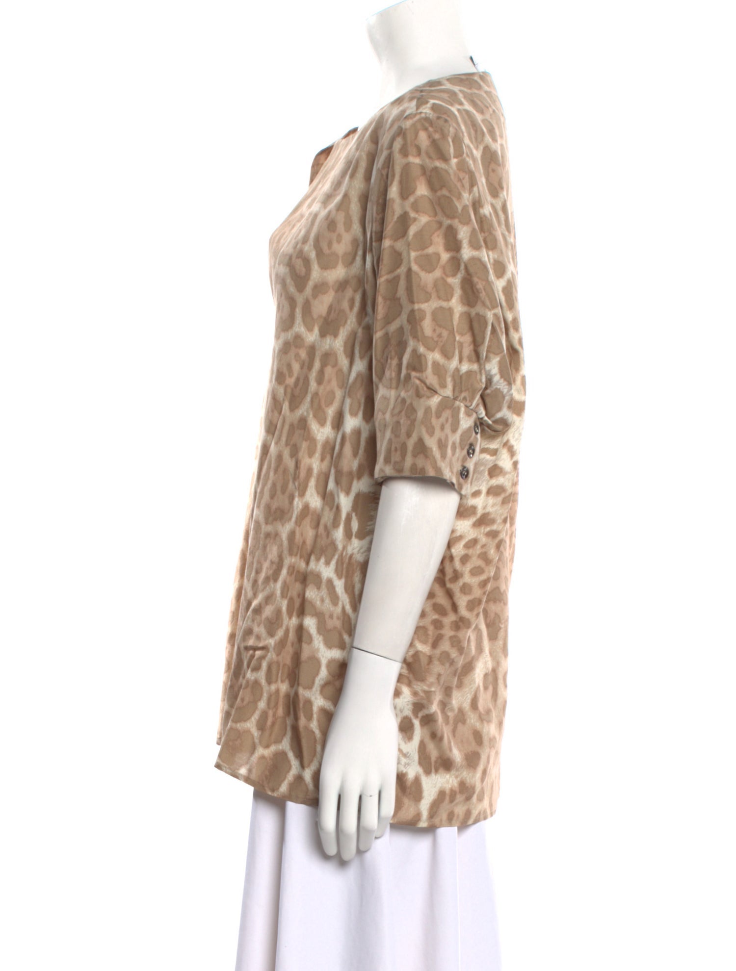 Yves Saint Laurent Silk Animal Print Tunic