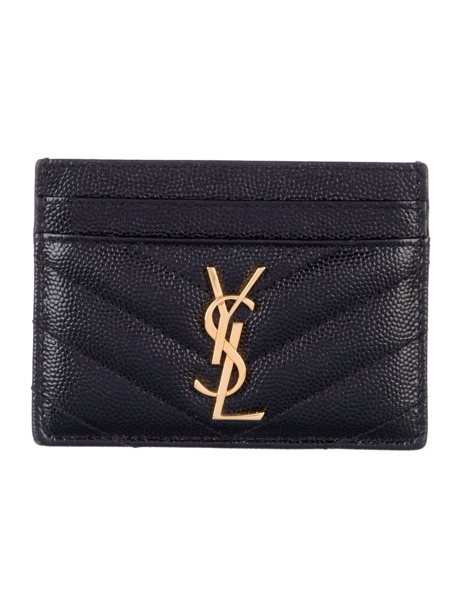 Yves Saint Laurent Monogram Card Case Leather Card Holder