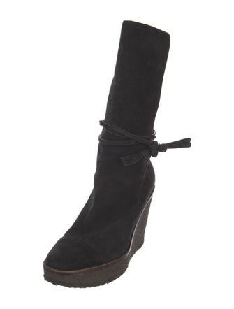 Yves Saint Laurent Suede Lace-Up Boots