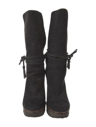 Yves Saint Laurent Suede Lace-Up Boots