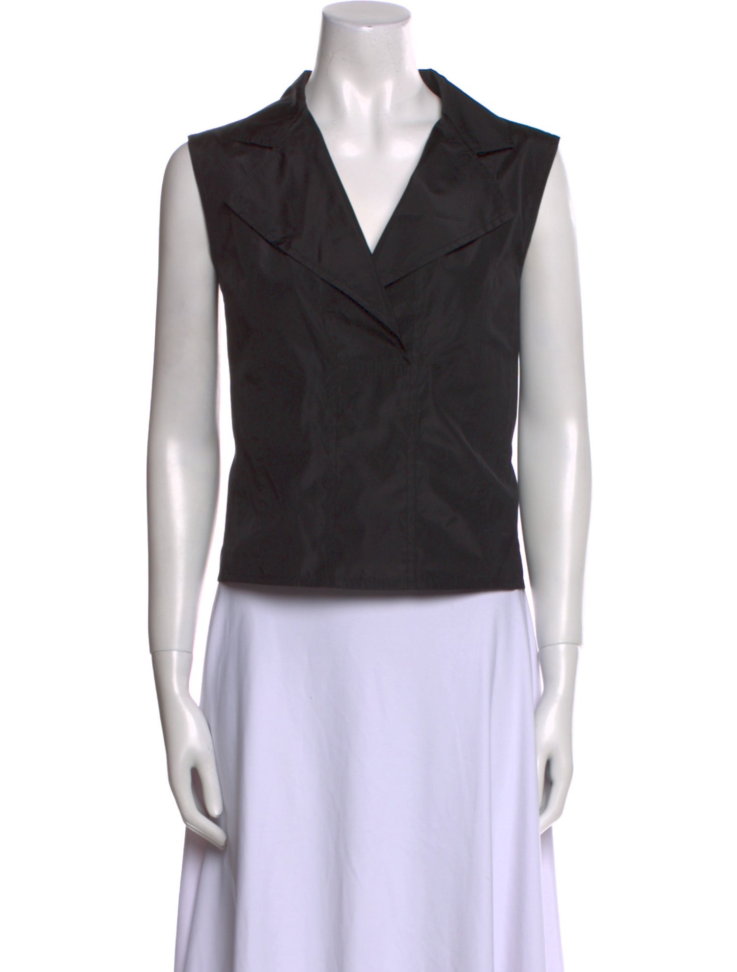 Yves Saint Laurent Silk V-Neck Crop Top