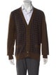 Yves Saint Laurent Virgin Wool Plaid Print Cardigan
