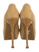 Yves Saint Laurent Raffia Leather Trim Embellishment Pumps
