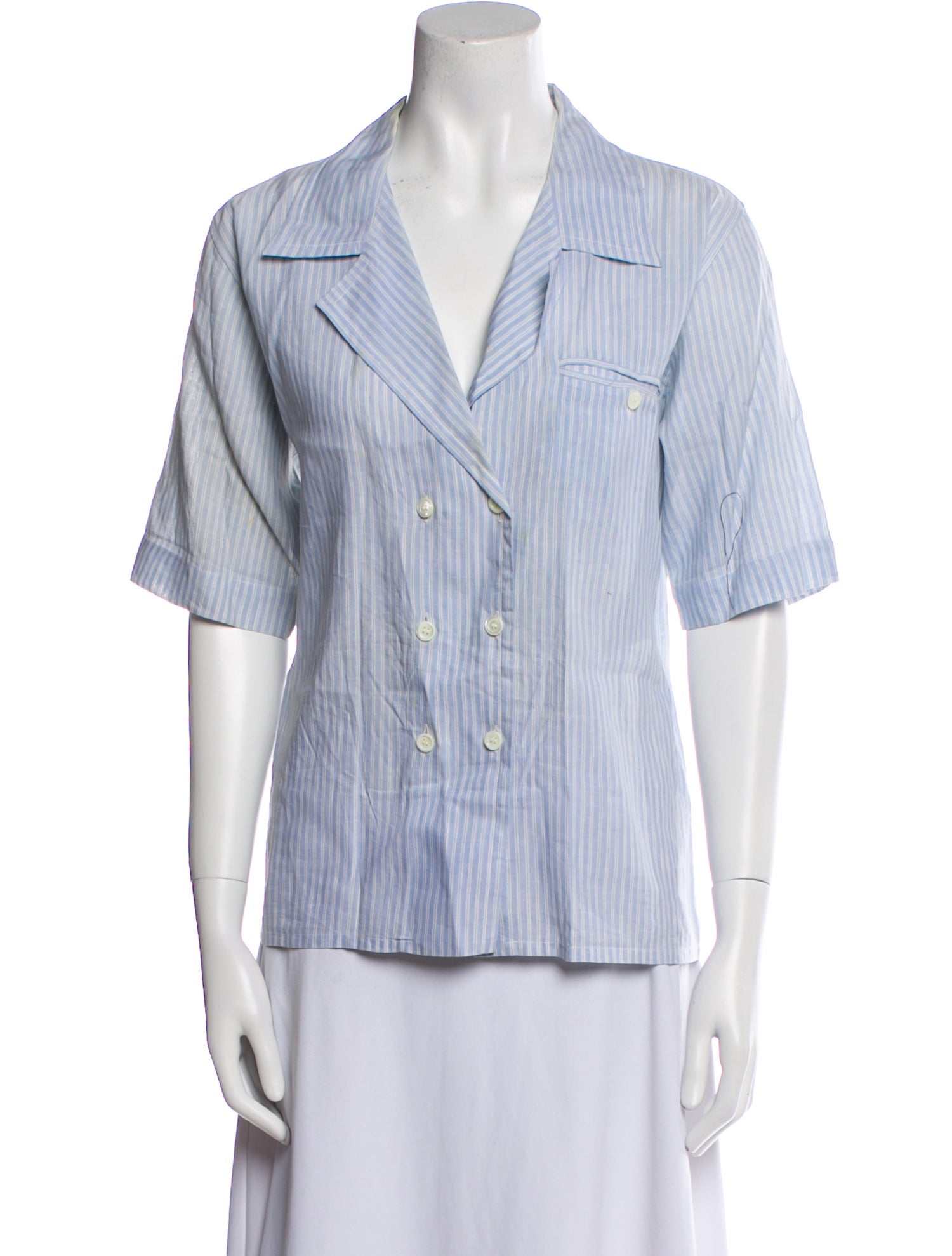 Yves Saint Laurent Vintage Striped Button-Up Top