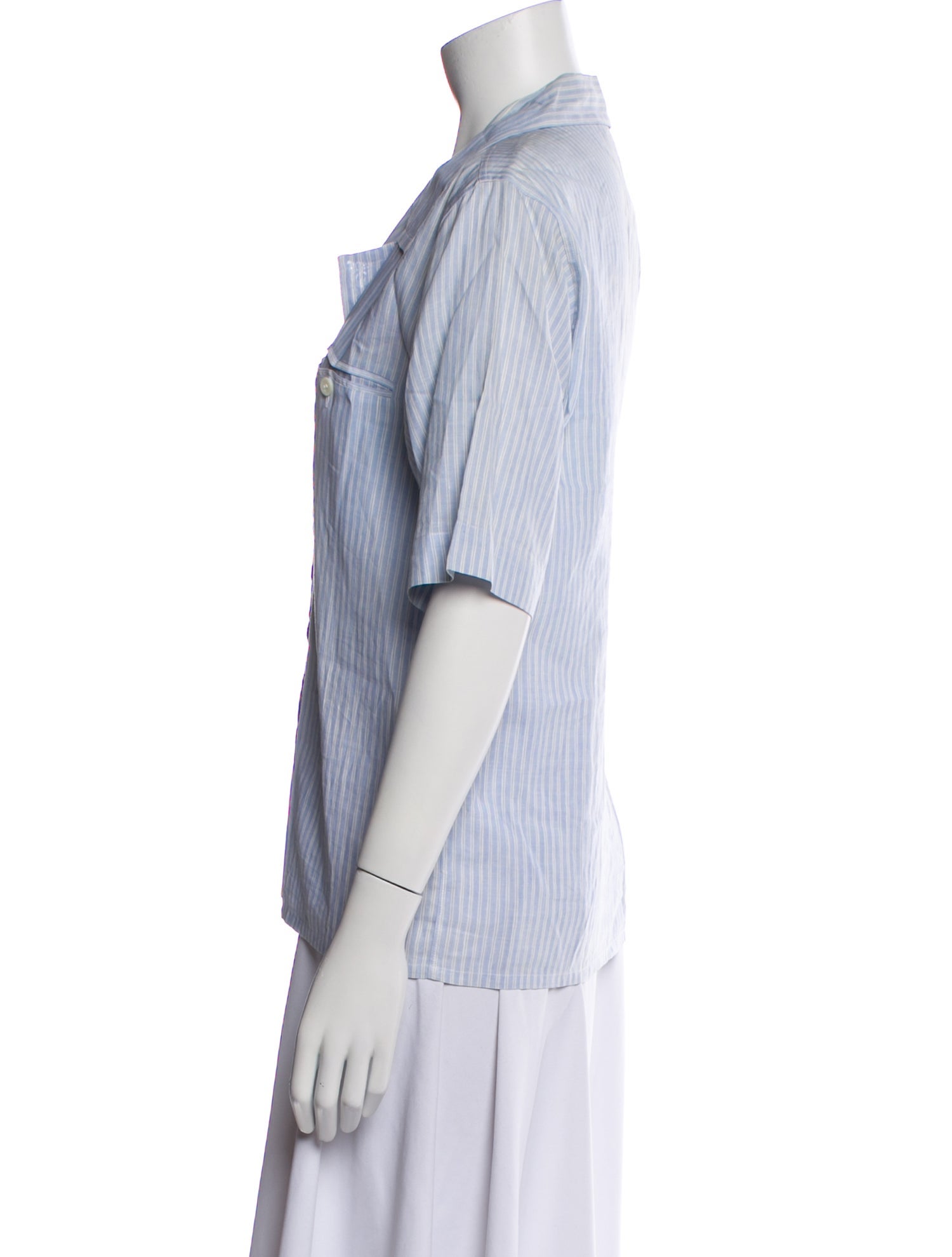 Yves Saint Laurent Vintage Striped Button-Up Top