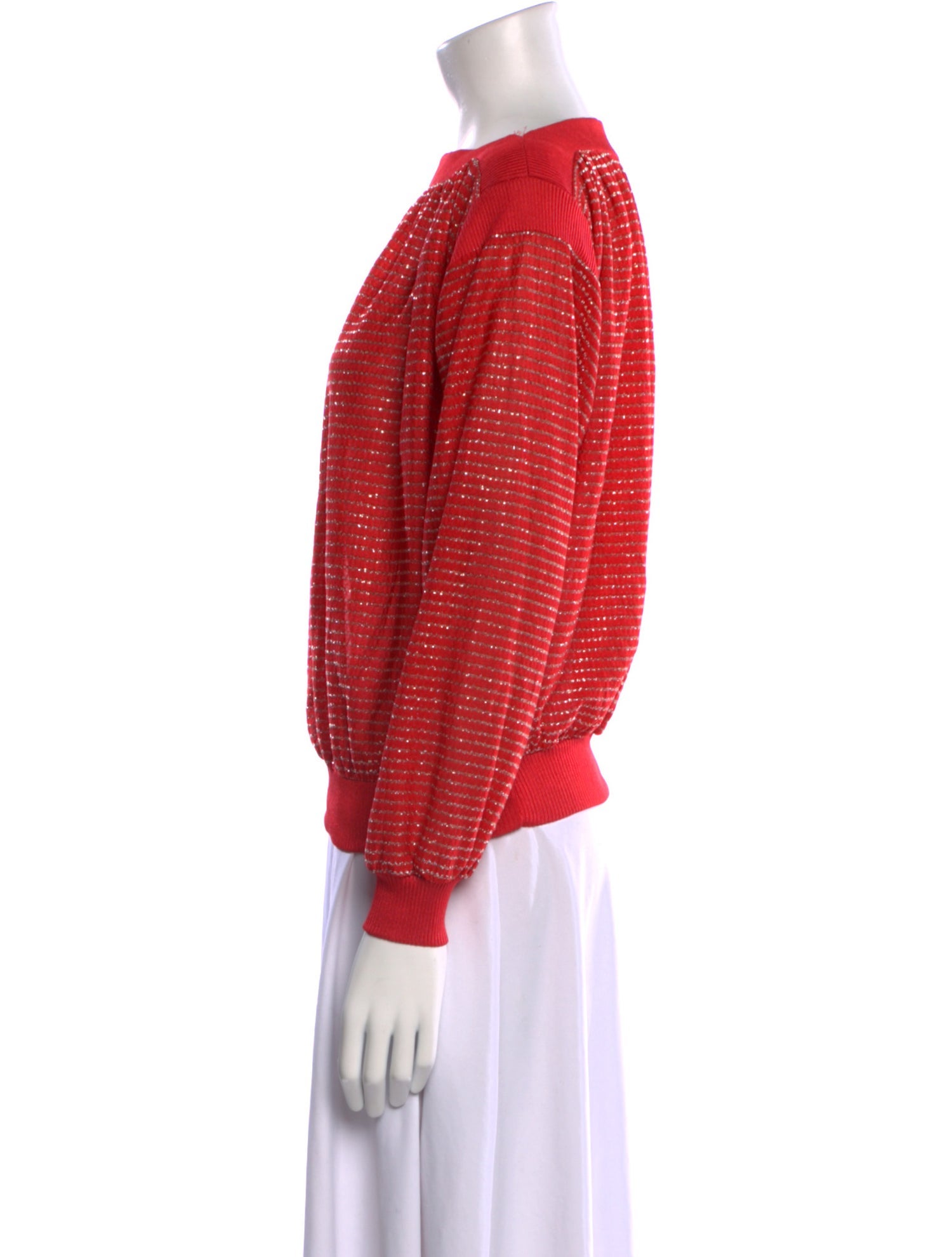 Yves Saint Laurent Striped Bateau Neckline Sweatshirt