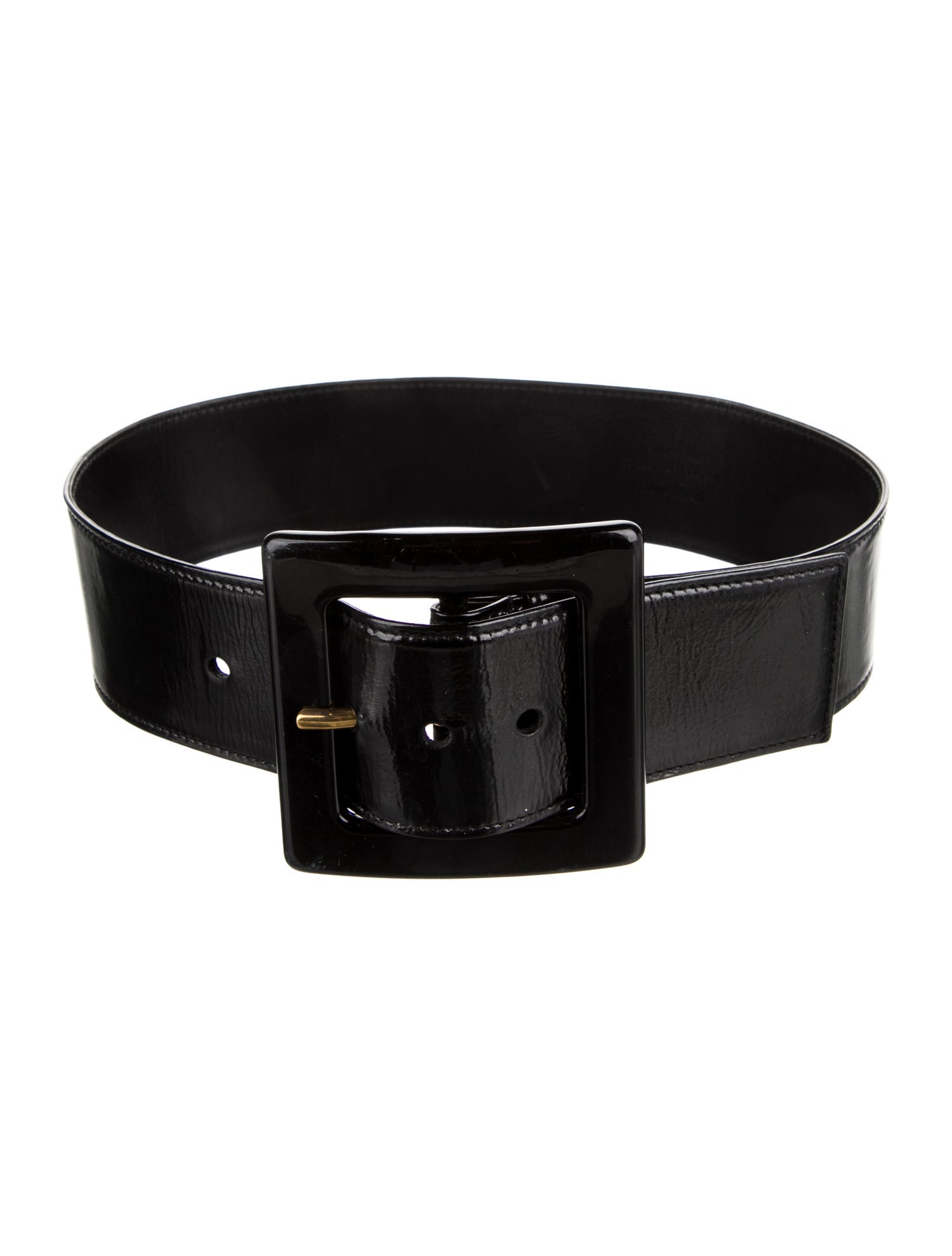 Yves Saint Laurent Wide Patent Leather Waist Belt