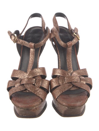 Yves Saint Laurent Leather T-Strap Sandals