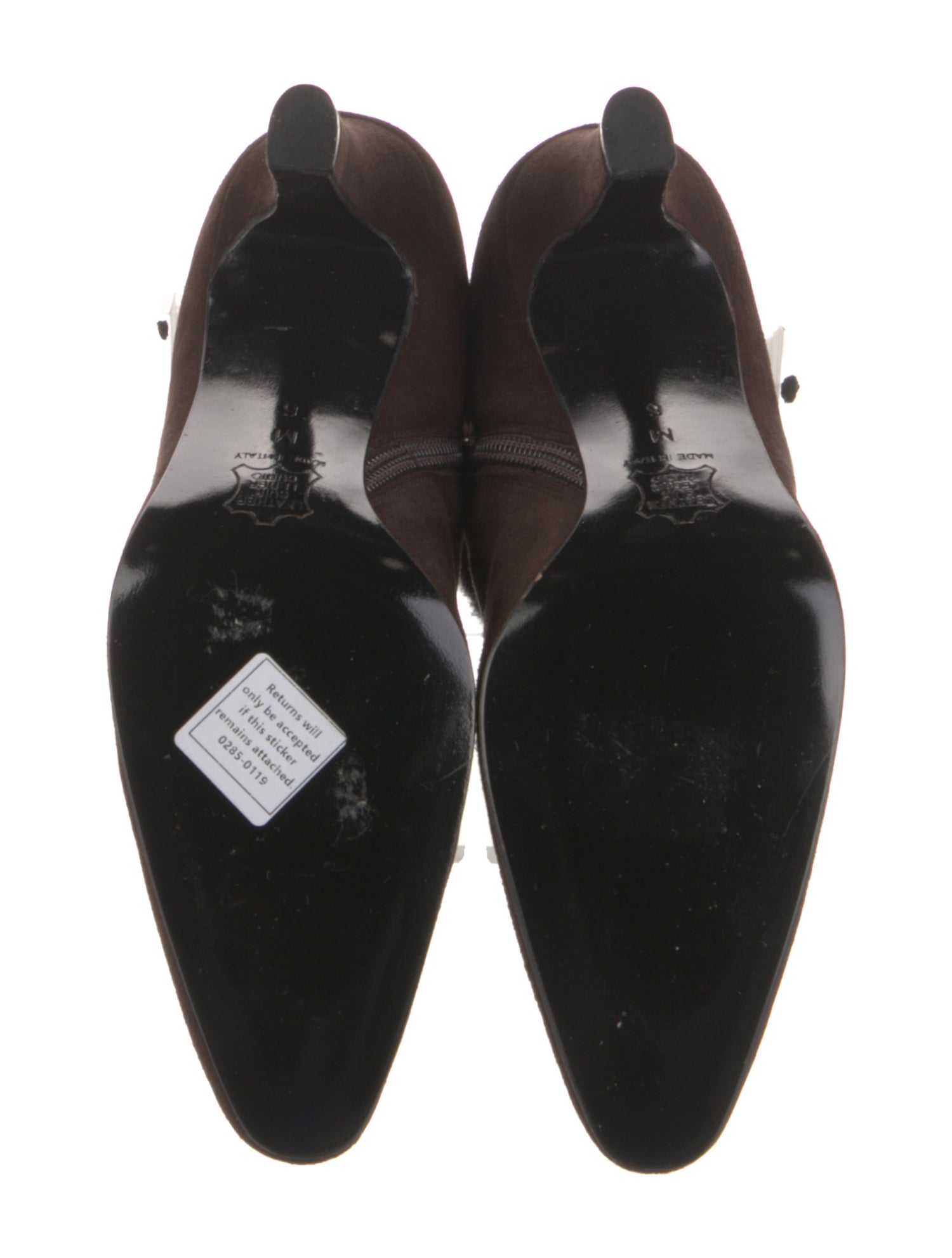 Yves Saint Laurent Suede Fur Trim Boots