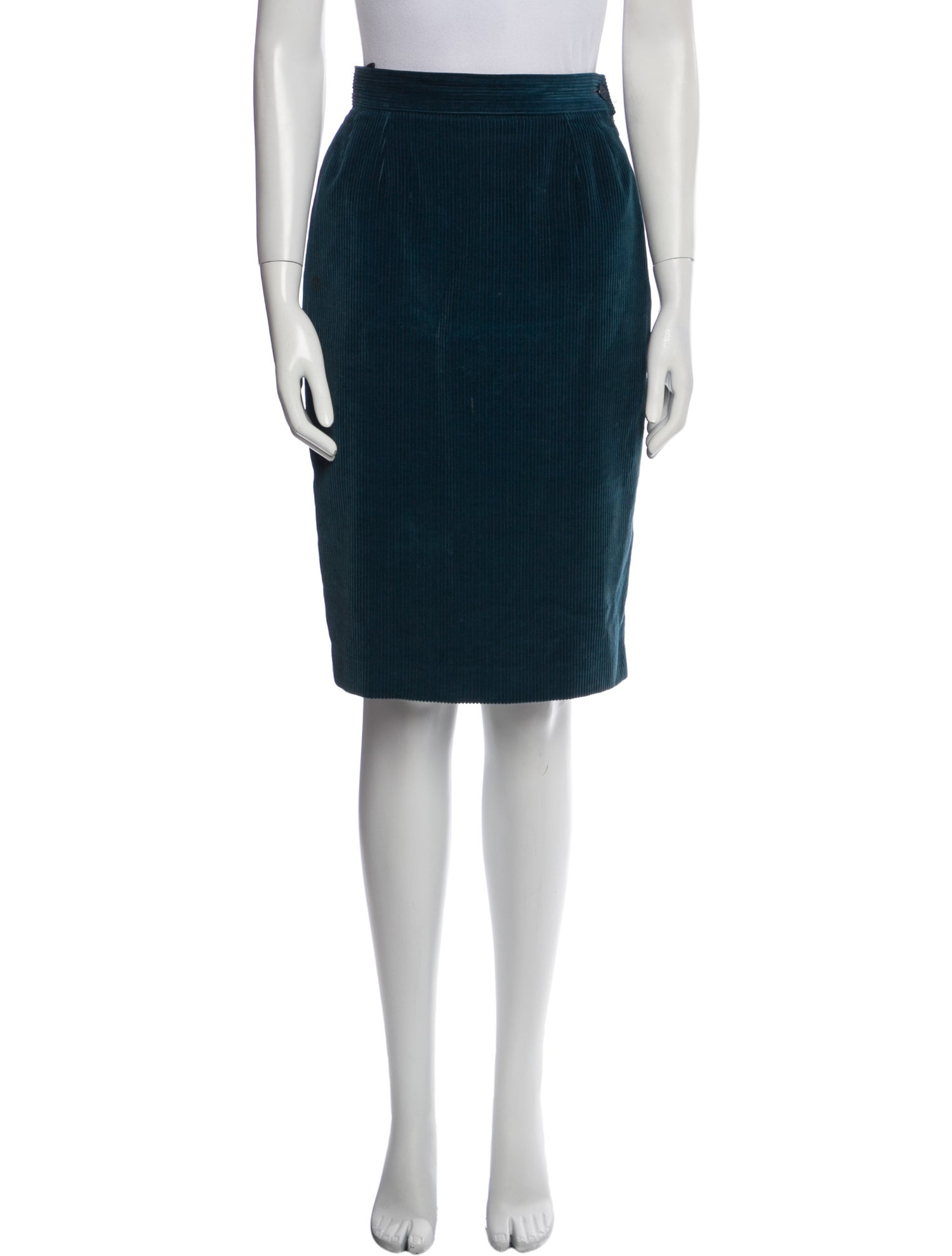 Yves Saint Laurent Pleated Accents Knee-Length Skirt