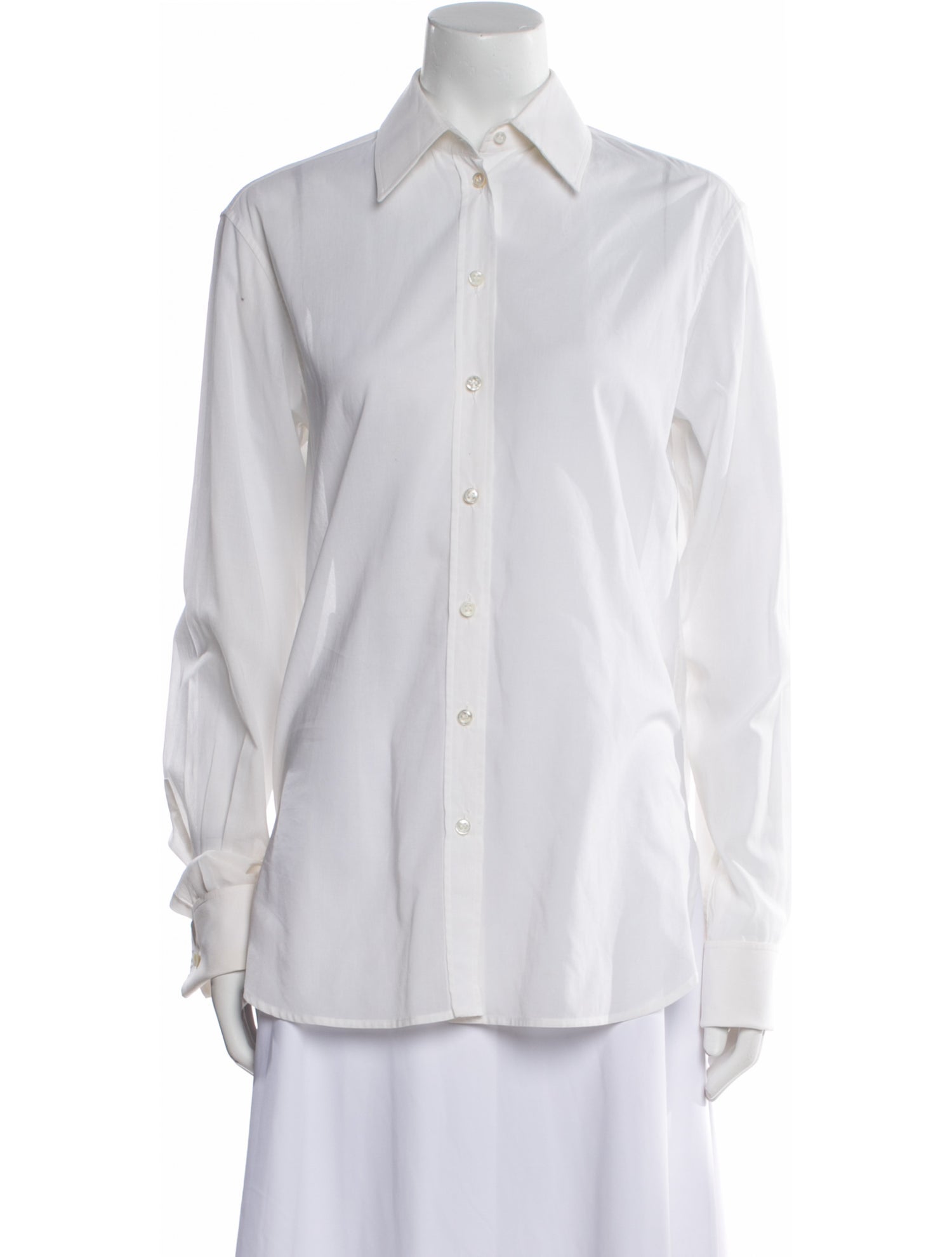 Yves Saint Laurent Rive Gauche Long Sleeve Button-Up Top