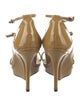 Yves Saint Laurent Patent Leather Cutout Accent T-Strap Sandals