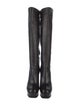 Yves Saint Laurent Rive Gauche Leather Embroidered Accent Boots