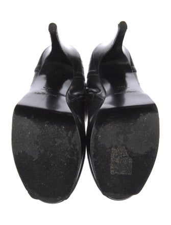 Yves Saint Laurent Rive Gauche Leather Embroidered Accent Boots