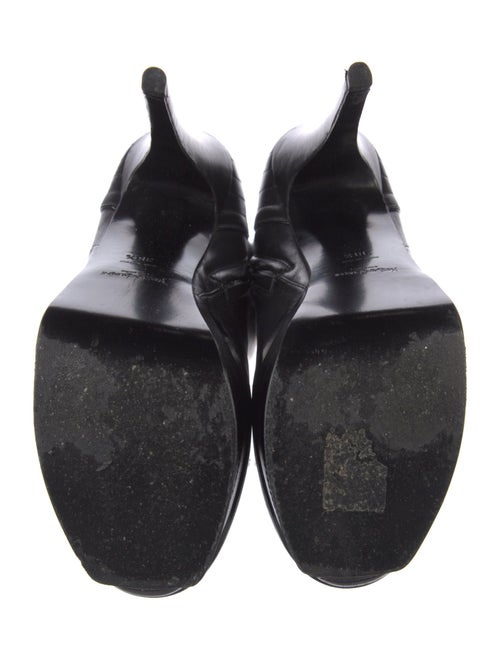 Yves Saint Laurent Rive Gauche Leather Embroidered Accent Boots