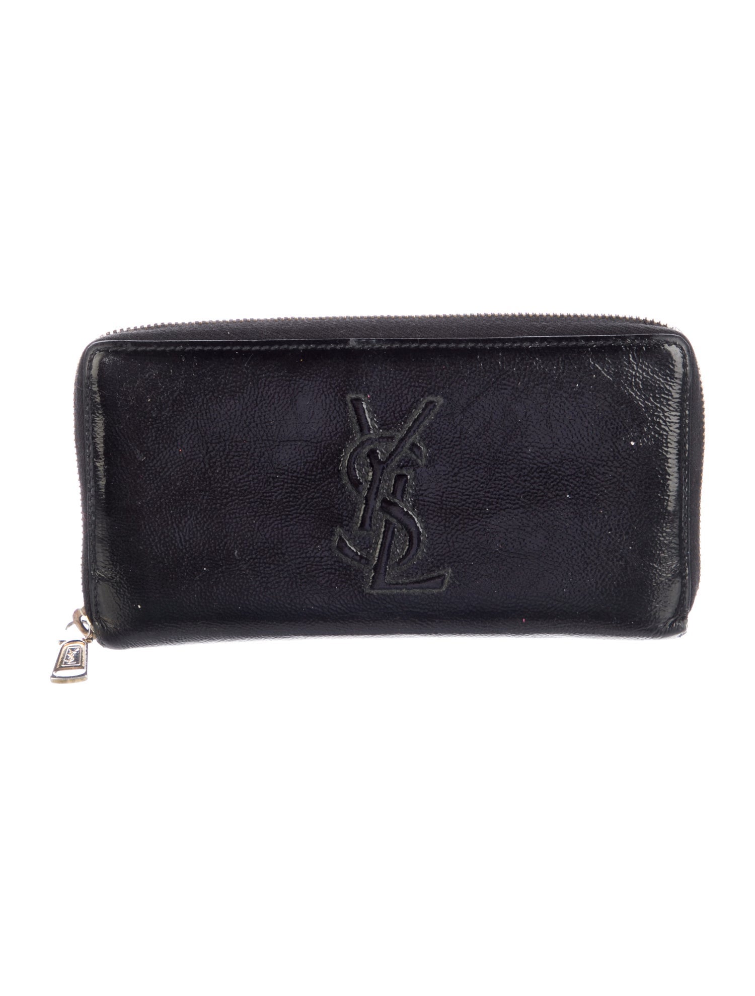 Yves Saint Laurent Belle De Jour Zip Around Wallet Signature Logo Continental Wallet