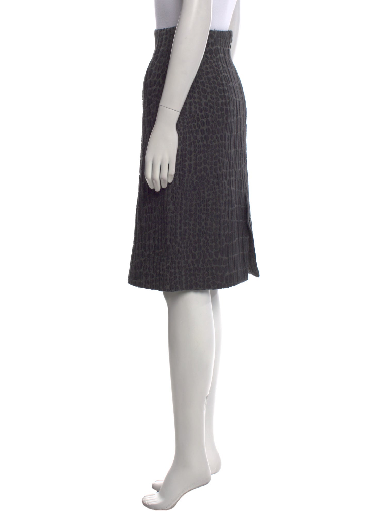 Yves Saint Laurent Alpaca Knee-Length Skirt