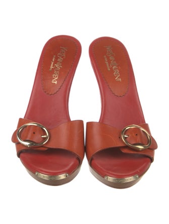 Yves Saint Laurent Leather Slides