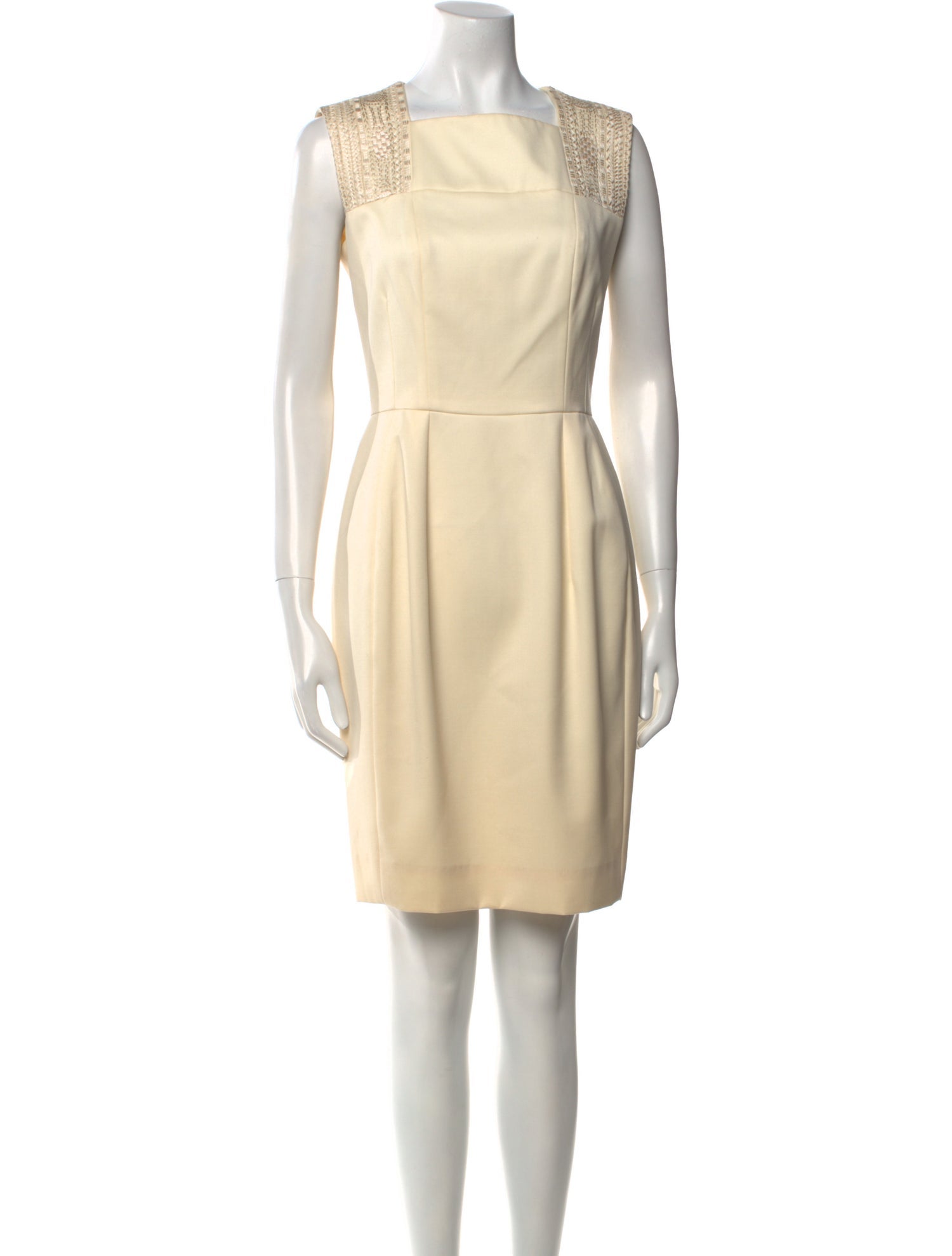 Yves Saint Laurent Square Neckline Knee-Length Dress