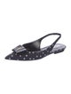 Saint Laurent Polka Dot Print Bow Accents Slingback Flats