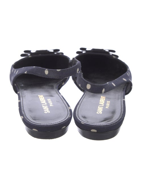 Saint Laurent Polka Dot Print Bow Accents Slingback Flats