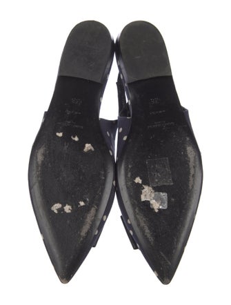 Saint Laurent Polka Dot Print Bow Accents Slingback Flats