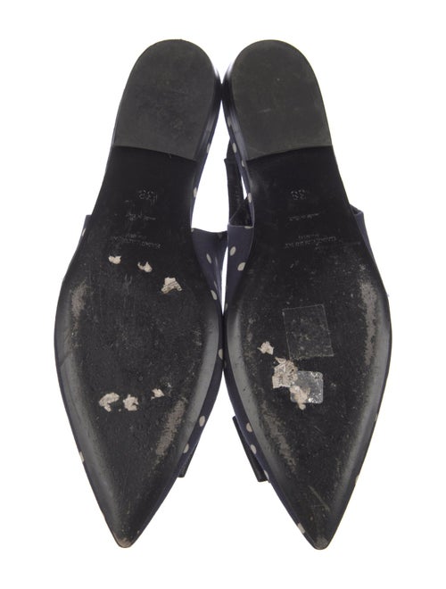 Saint Laurent Polka Dot Print Bow Accents Slingback Flats
